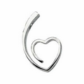 14K White Heart Pendant Slide